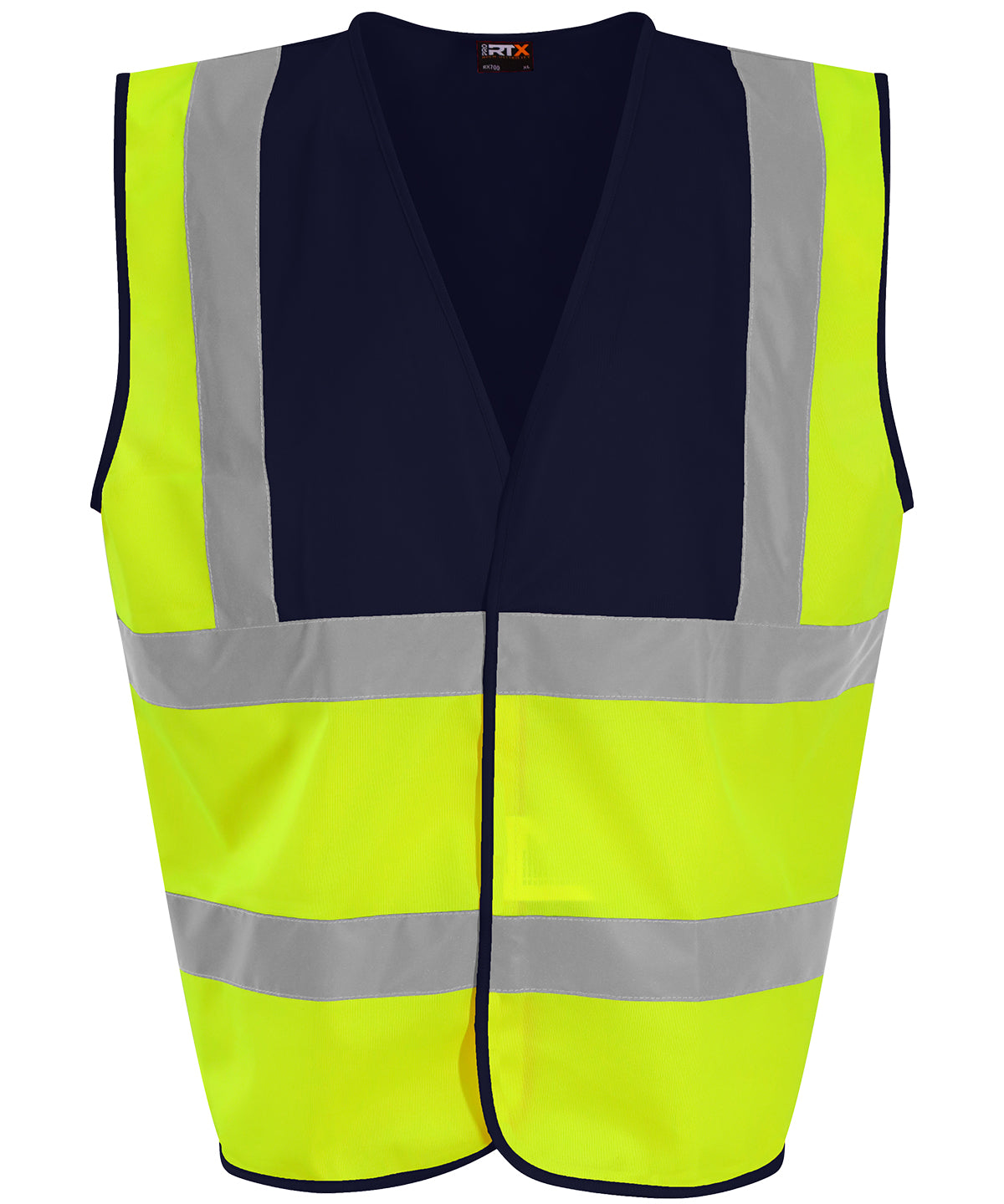 ProRTX High Visibility Waistcoat in HV Yellow/Navy, front view