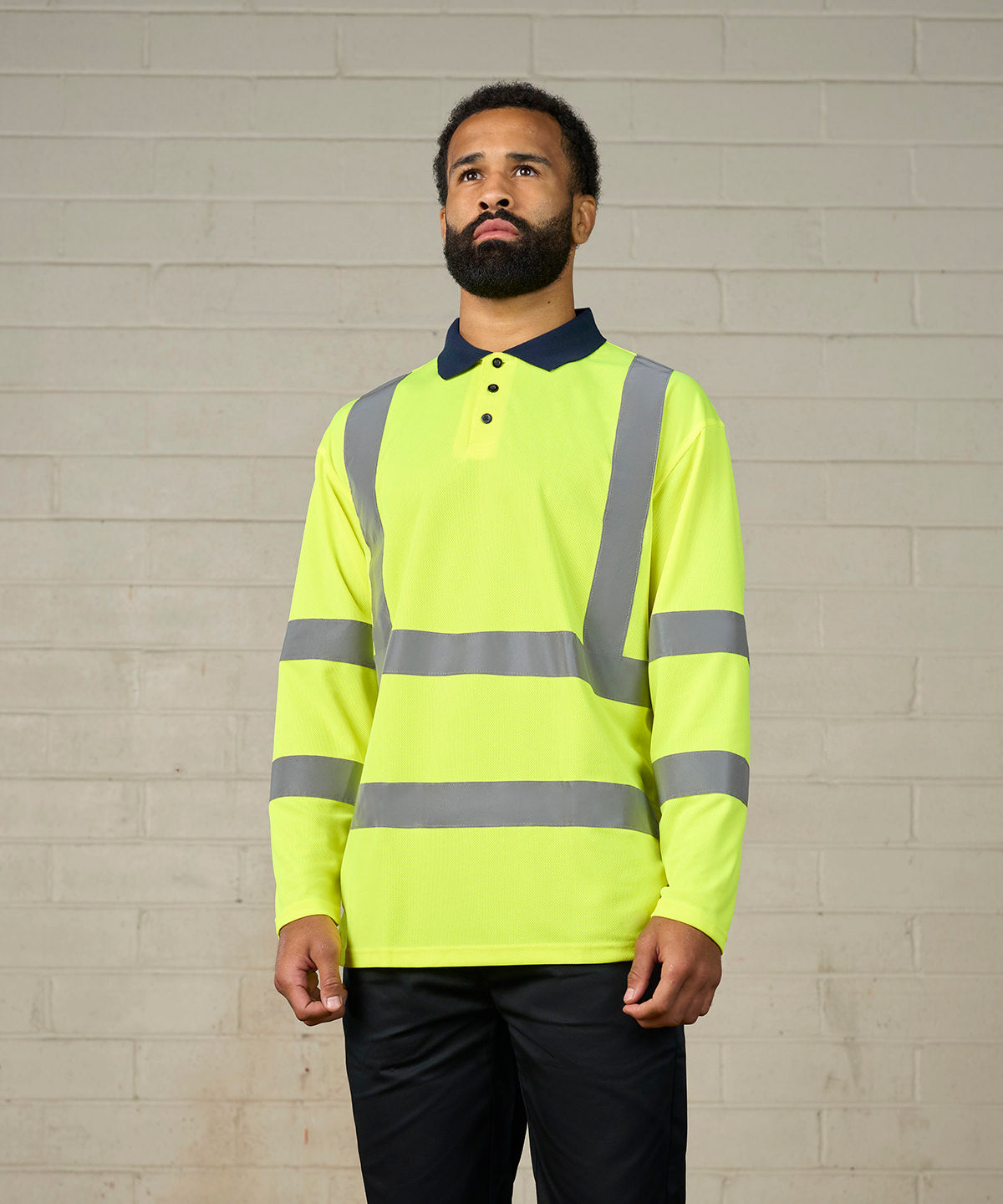 ProRTX High Visibility High visibility long sleeve polo, lifestyle photo