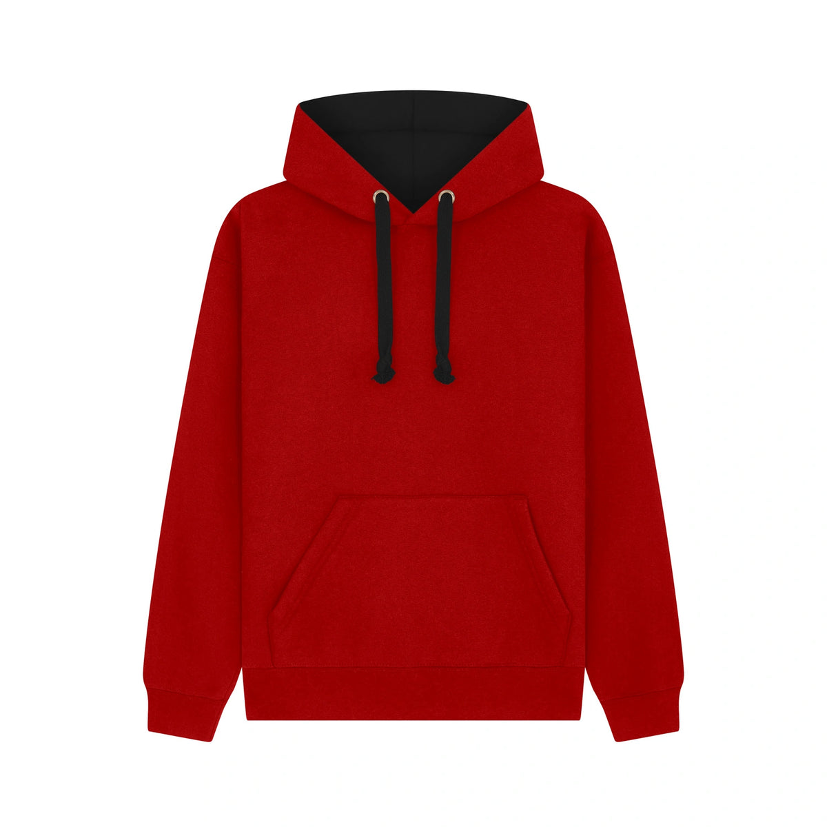Cotton Ridge W73 Eclipse Premium contrast Hoodie in Red/Black