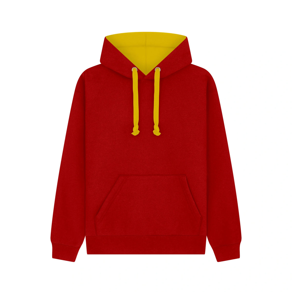 Cotton Ridge W73 Eclipse Premium contrast Hoodie in Red/Yellow