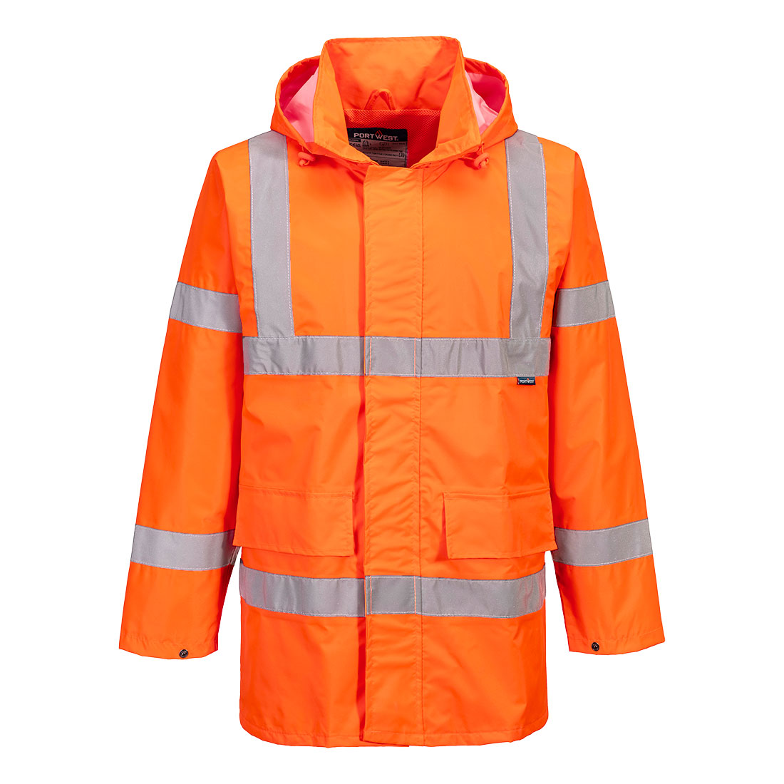 Portwest Hi-Vis Rain Lite Traffic Jacket in Orange, main product image