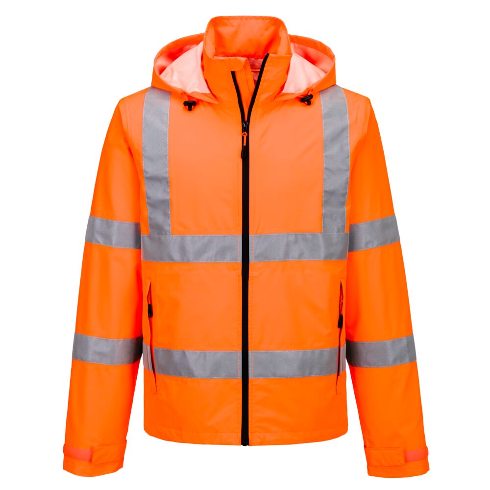 Portwest Hi-Vis Lightweight Packable Jacket in Orange, main product image