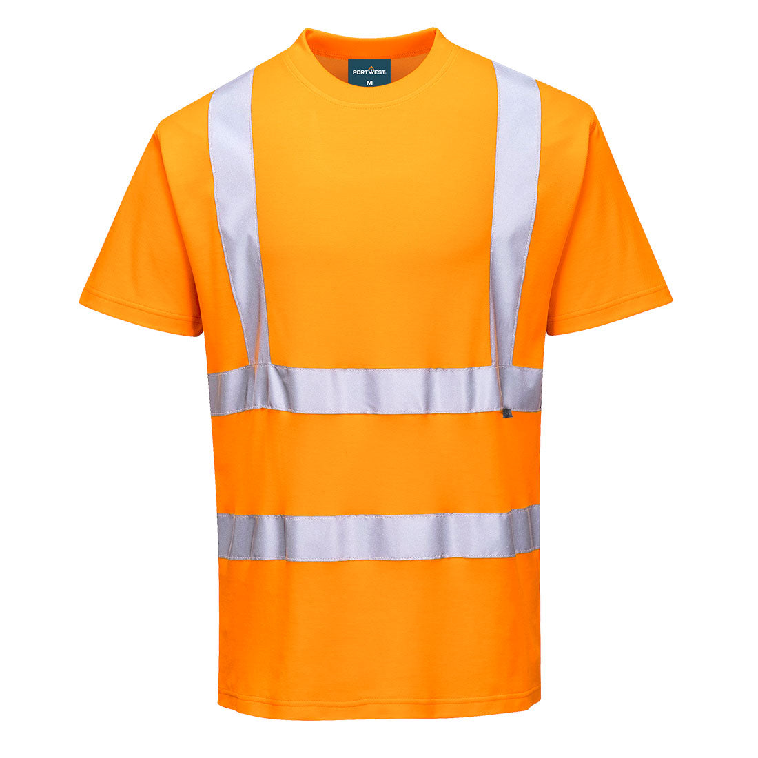 Portwest Hi-Vis Cotton Comfort T-Shirt S/S in Orange, main product image