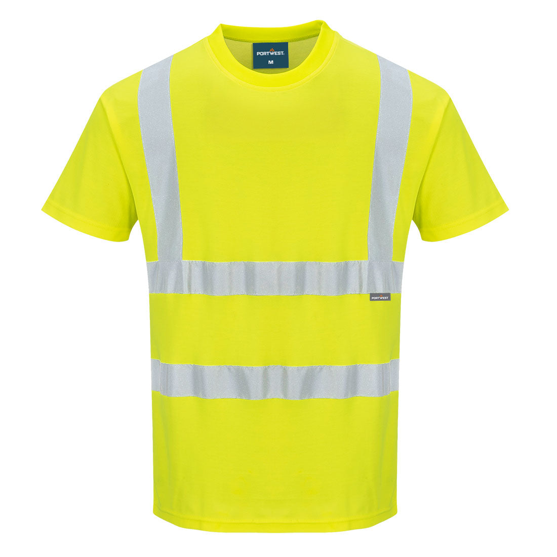 Portwest Hi-Vis Cotton Comfort T-Shirt S/S in Yellow, image 2