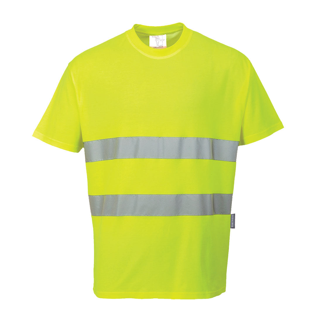 Portwest Hi-Vis Cotton Comfort T-Shirt S/S in Yellow, image 2