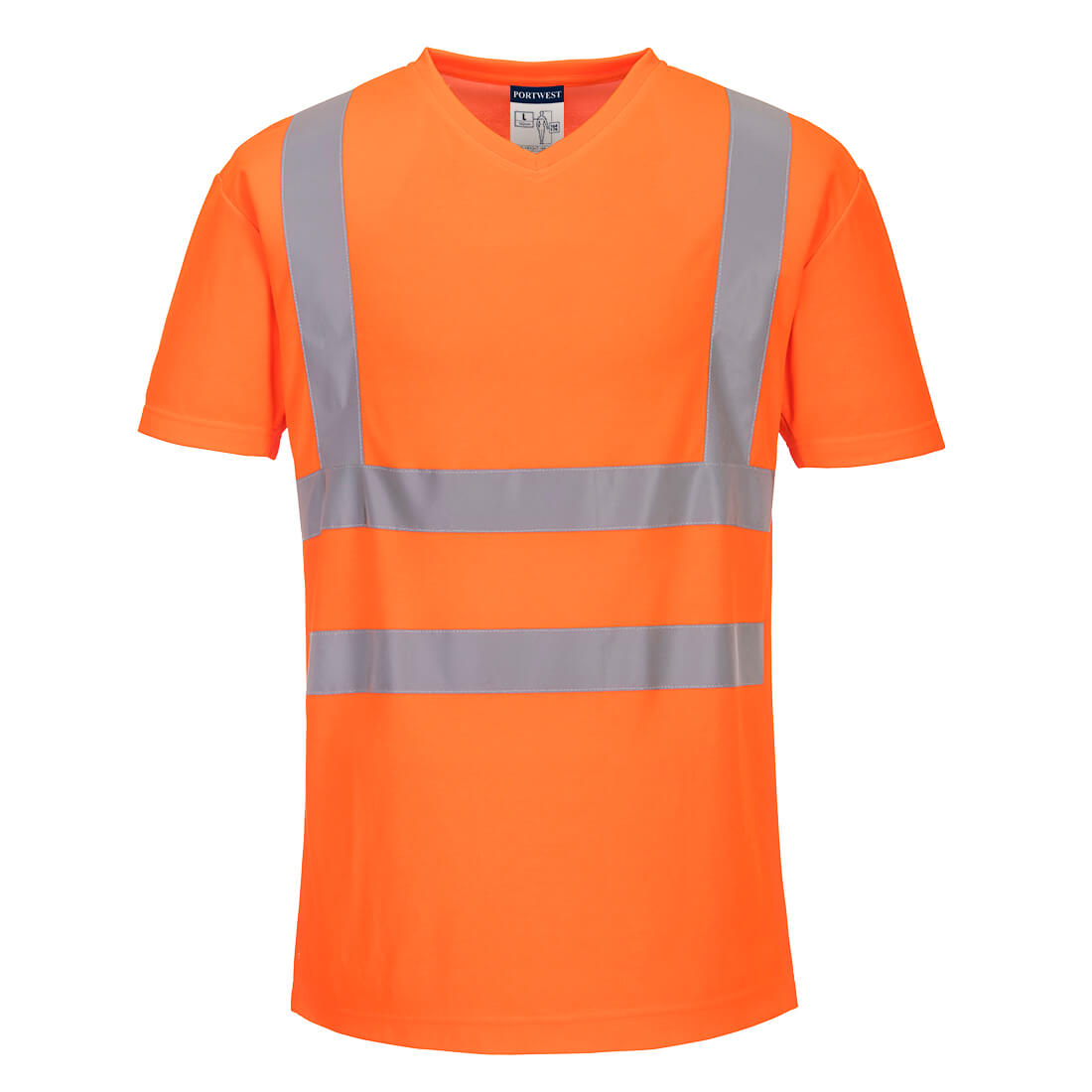 Portwest Hi-Vis Cotton Comfort Mesh Insert T-Shirt S/S in Orange, main product image