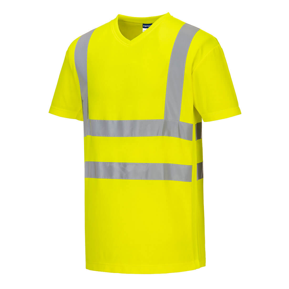 Portwest Hi-Vis Cotton Comfort Mesh Insert T-Shirt S/S in Yellow, image 2
