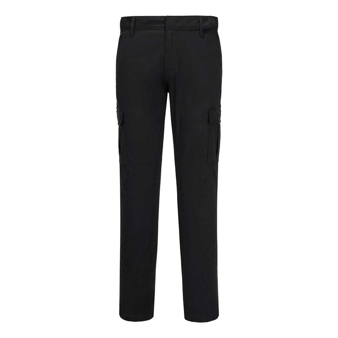 Portwest Stretch Slim Fit Combat Trousers in Black, main product image