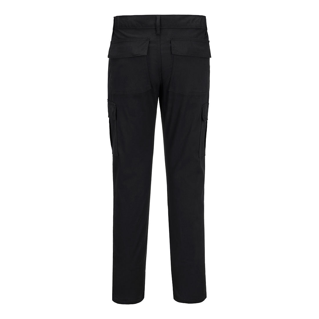 Portwest S231 Stretch Slim Fit Combat Trousers in Black, back view