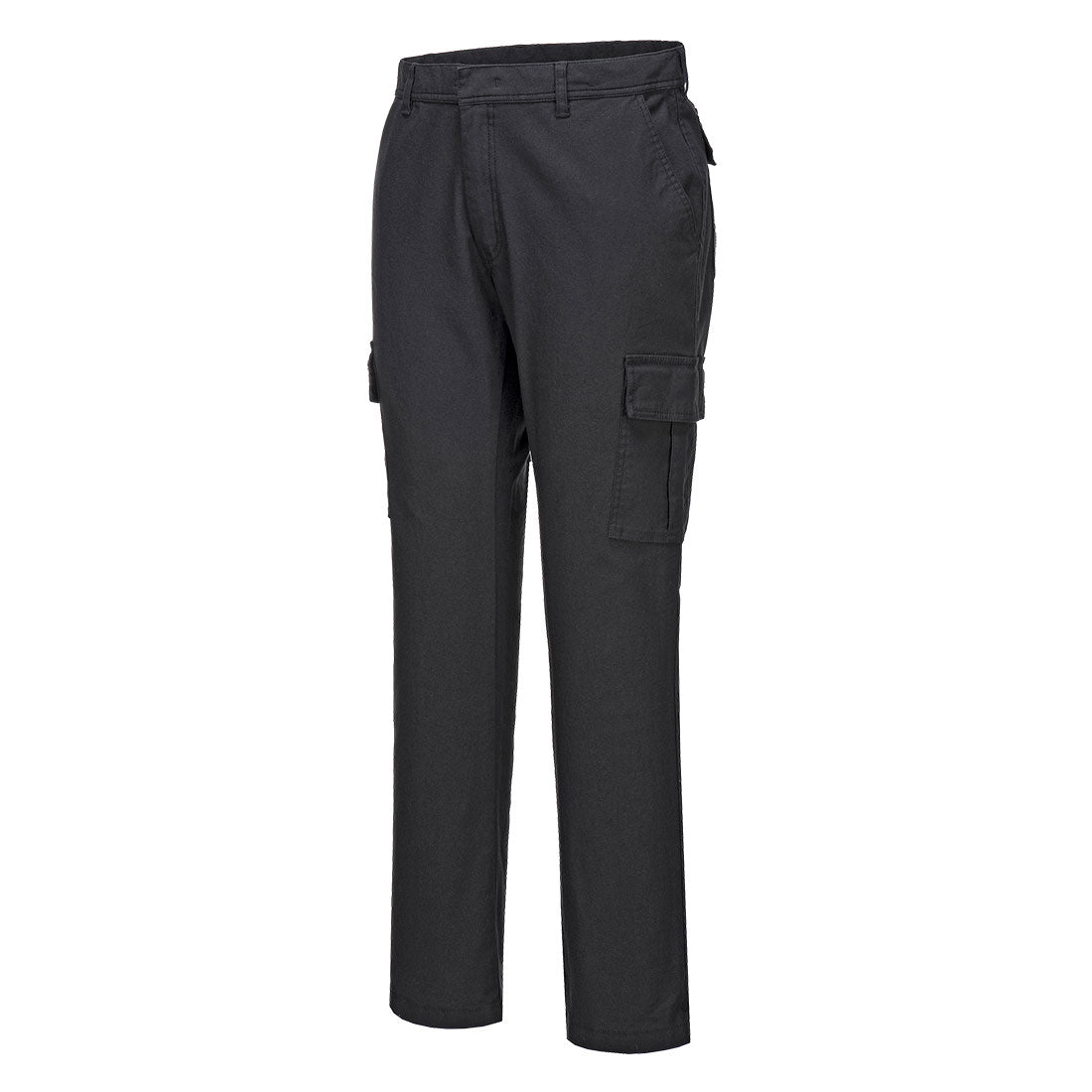 Portwest Stretch Slim Fit Combat Trousers in Black Short, image 2