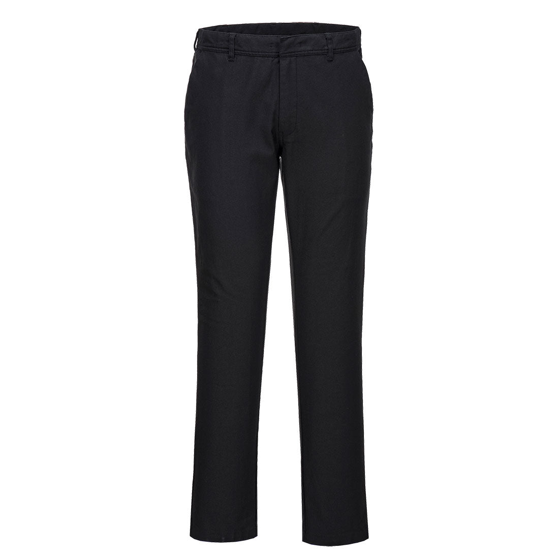 Portwest Stretch Slim Chino Trousers in Black, main product image