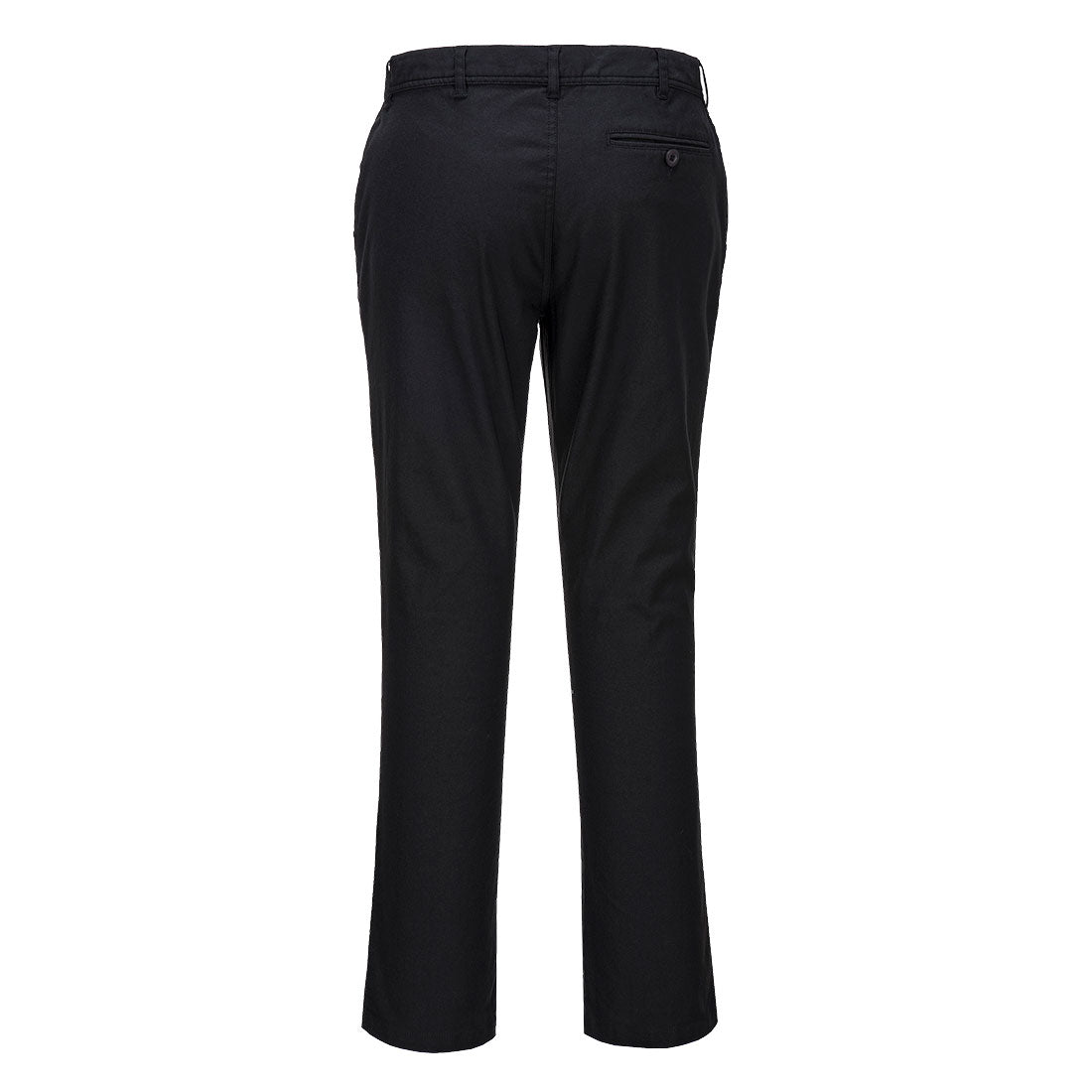 Portwest S232 Stretch Slim Chino Trousers in Black, back view