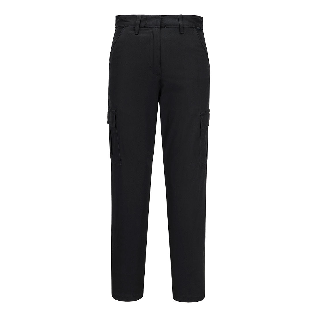 Portwest Women's Stretch Cargo Trousers in Black, main product image