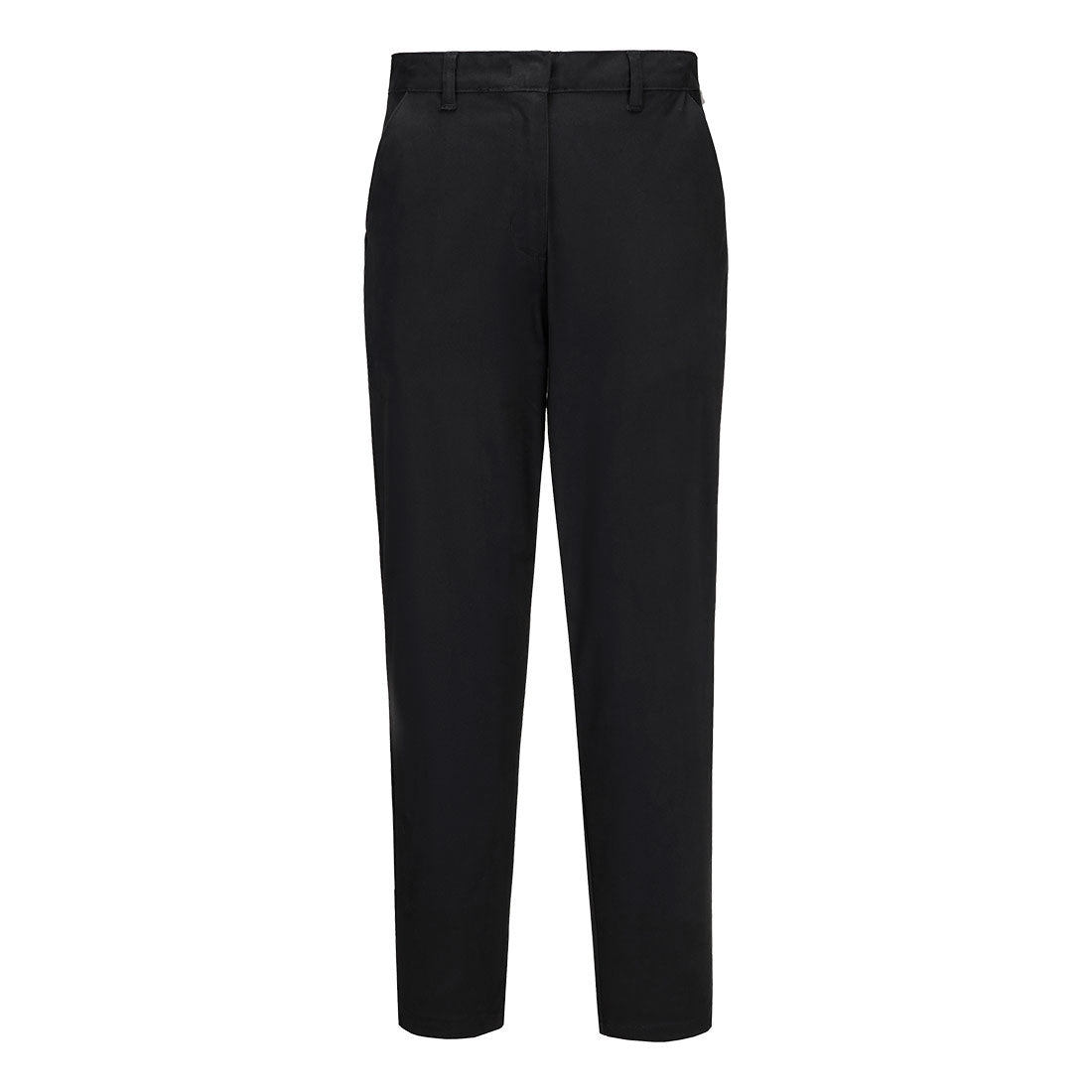 Portwest Women's Stretch Slim Chino Trousers in Black, main product image