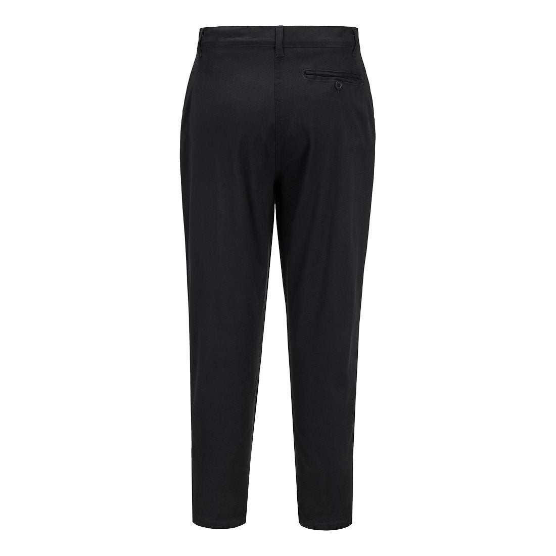 Portwest S235 Women's Stretch Slim Chino Trousers in Black, back view