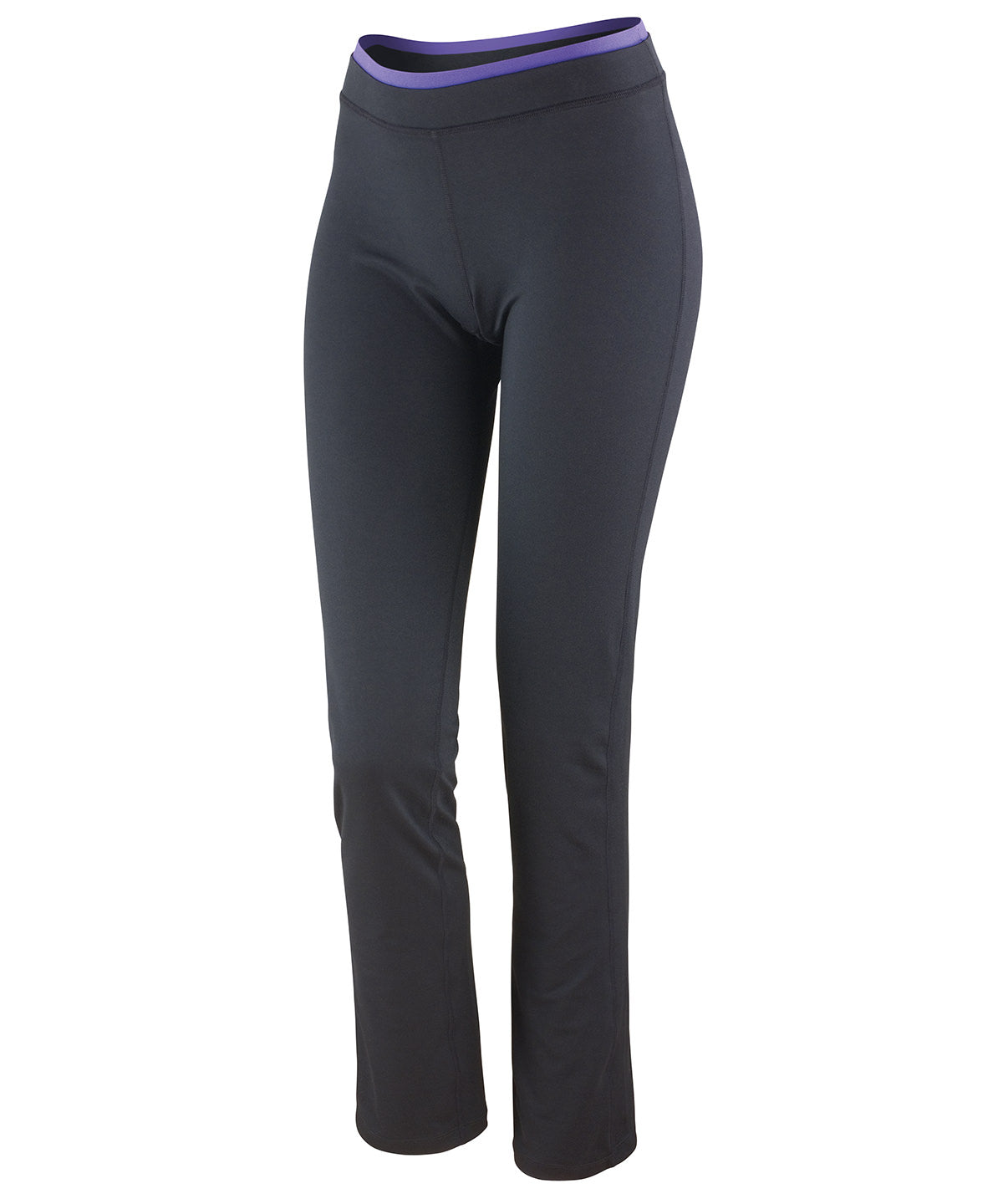 Spiro Women's fitness trousers in Black/Lavender, lifestyle photo