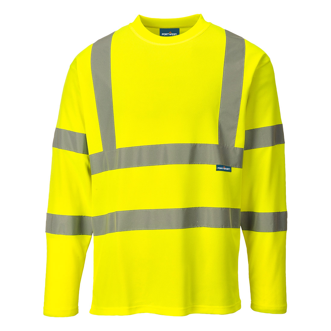 Portwest Hi-Vis Cotton Comfort T-Shirt L/S in Yellow, image 2