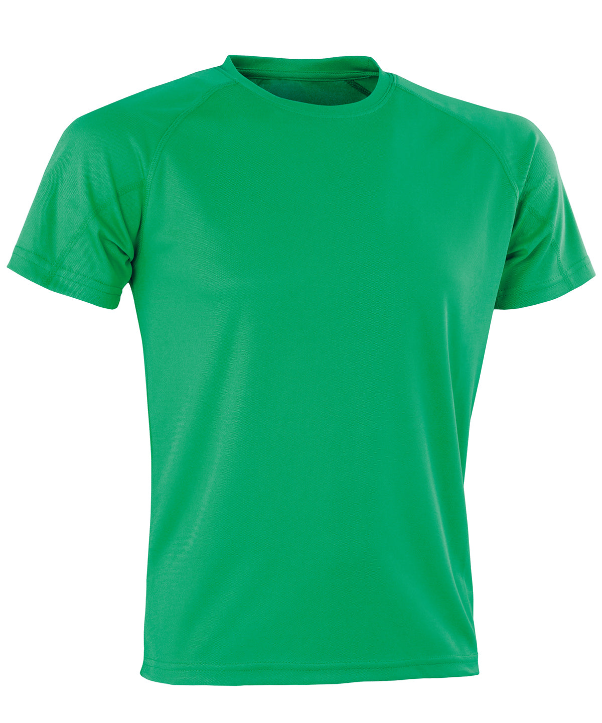 Spiro Performance Aircool tee in Irish Green, front view