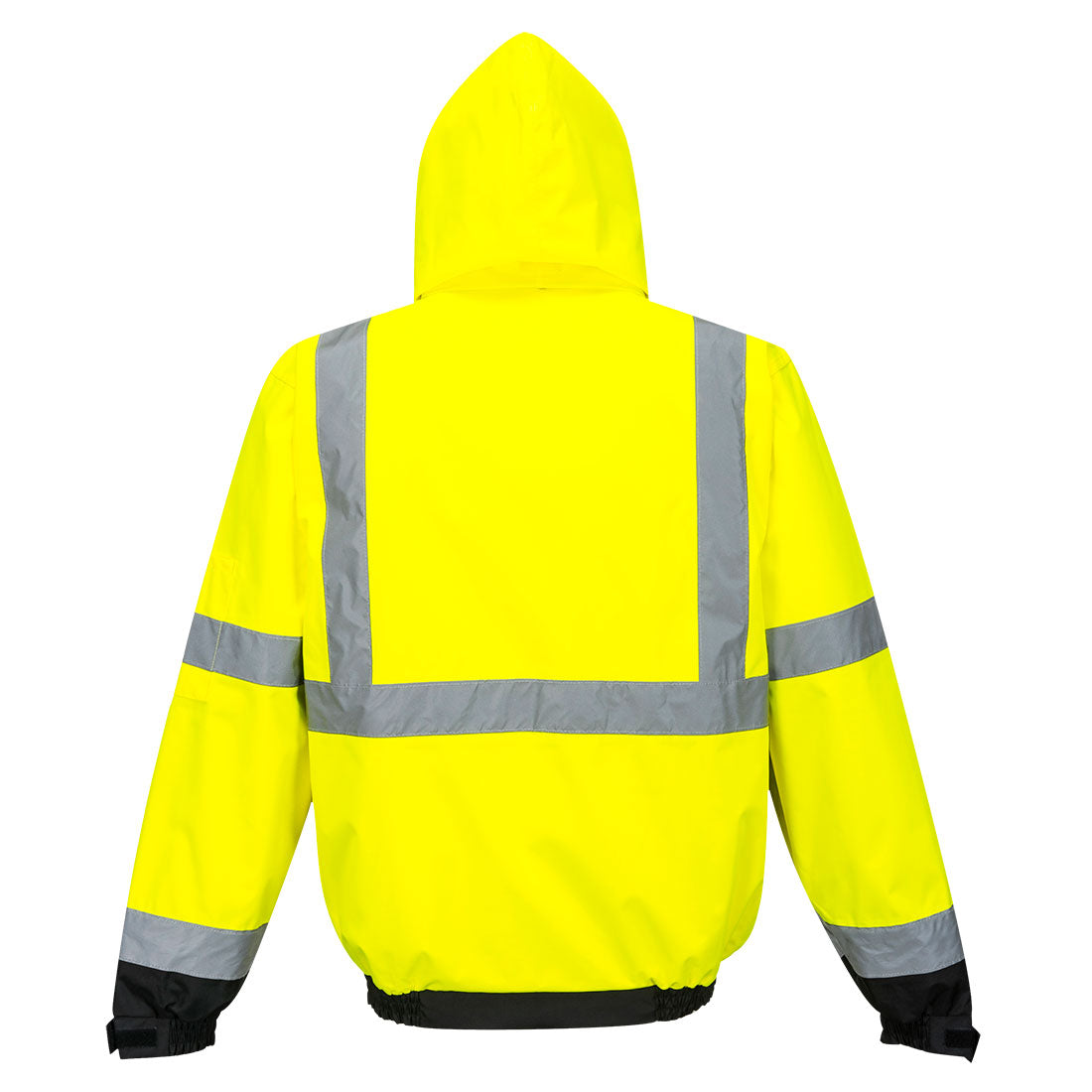 Portwest S365 Hi-Vis 3-in-1 Contrast Premium Bomber Jacket in Yellow/Black, back view