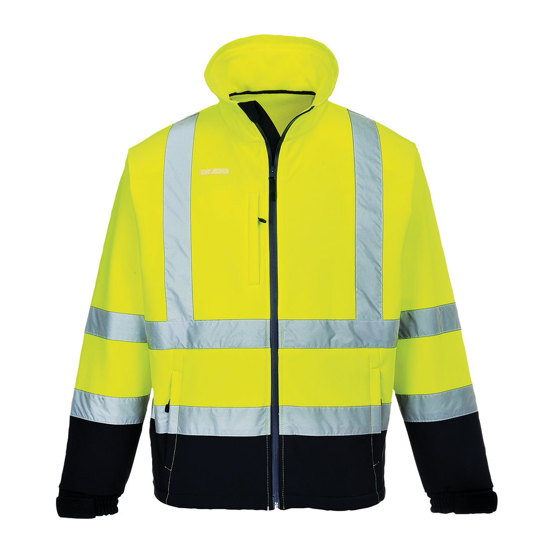 Portwest Hi-Vis Contrast Softshell in Yellow/Navy, image 2