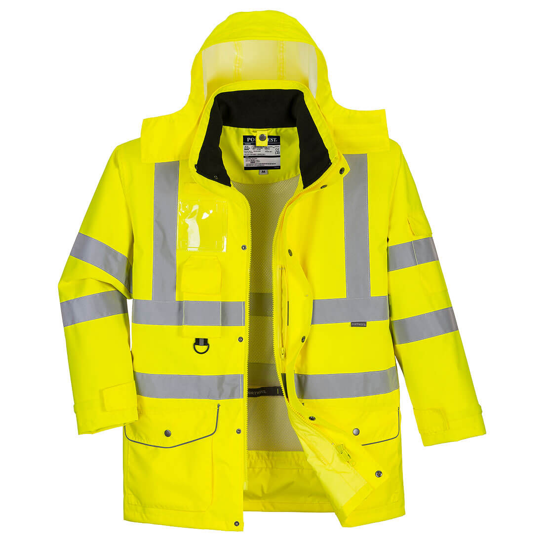 Portwest Hi-Vis Breathable 7-in-1 Traffic Jacket in Yellow, main product image