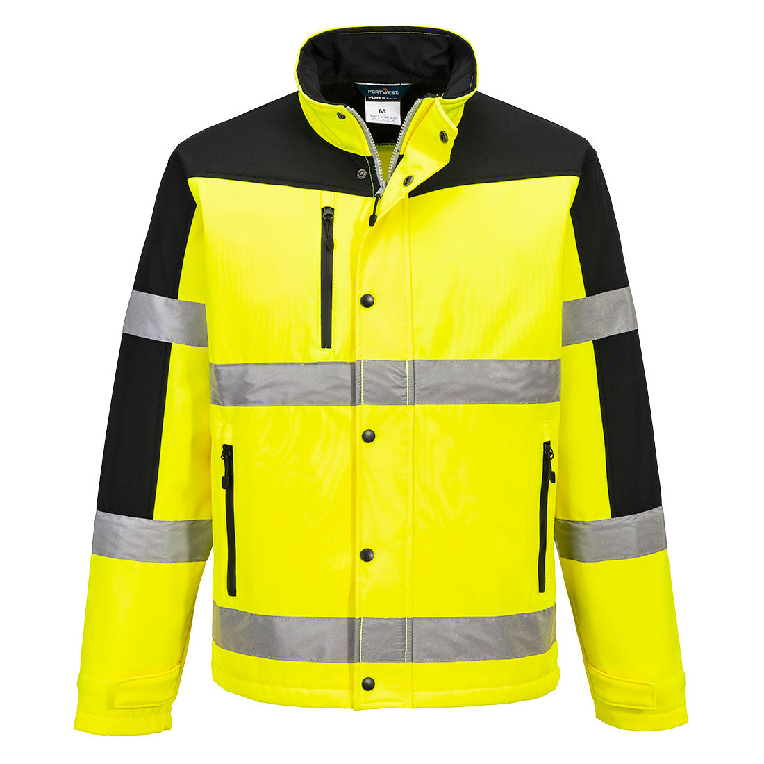 Portwest Hi-Vis Contrast Softshell in Yellow, main product image