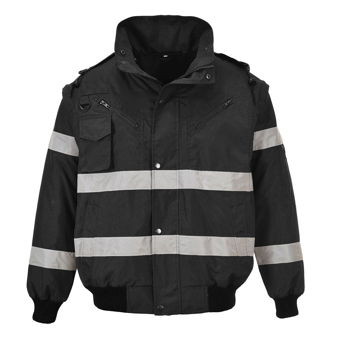 Portwest Iona 4-in-1 Bomber Jacket in Black, main product image