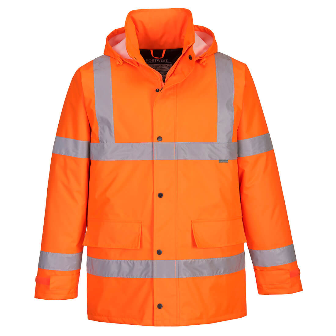 Portwest Hi-Vis Winter Traffic Jacket in Orange, main product image
