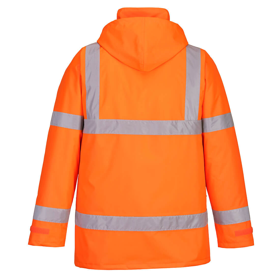 Portwest S460 Hi-Vis Winter Traffic Jacket in Orange, back view