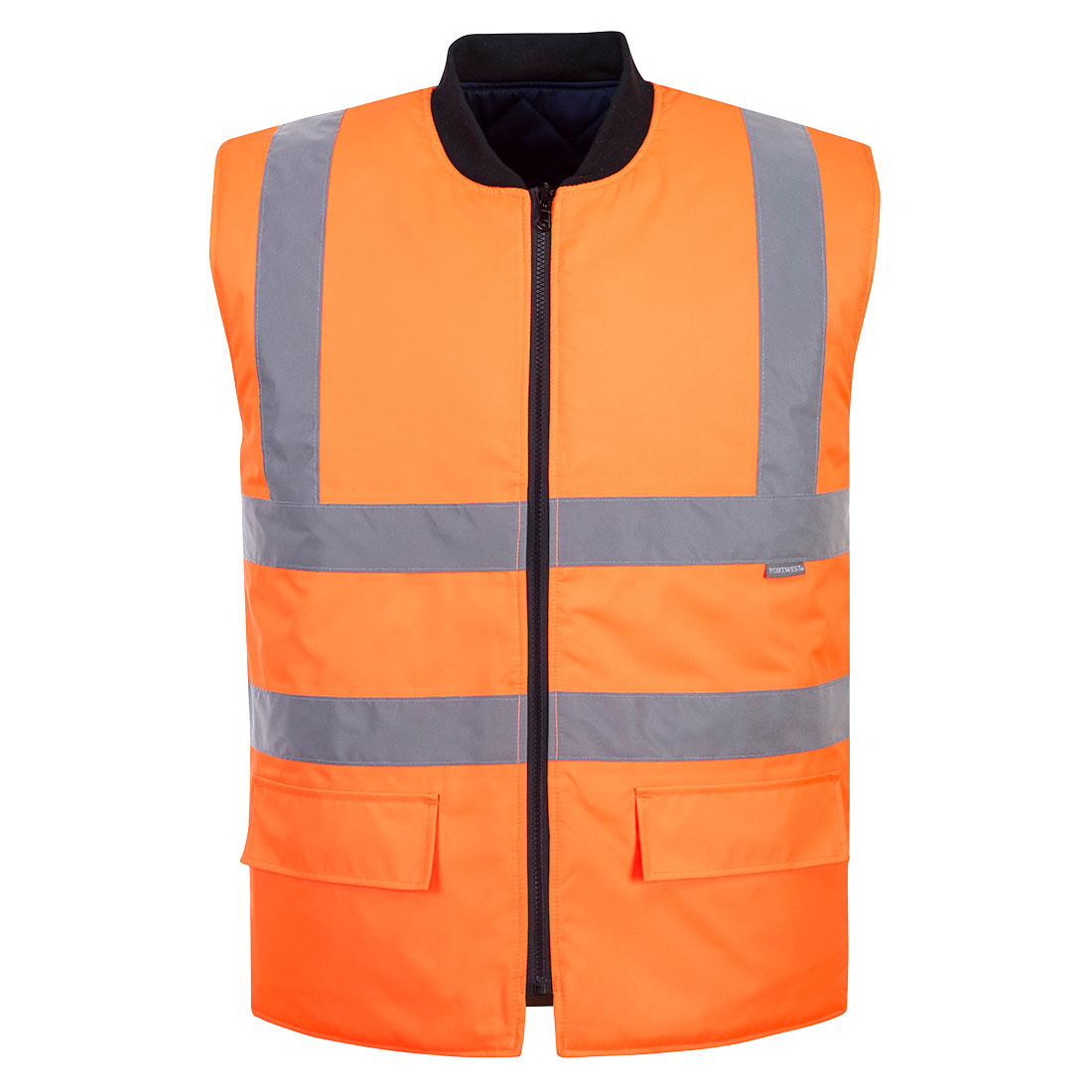 Portwest Hi-Vis Reversible Bodywarmer in Orange, main product image