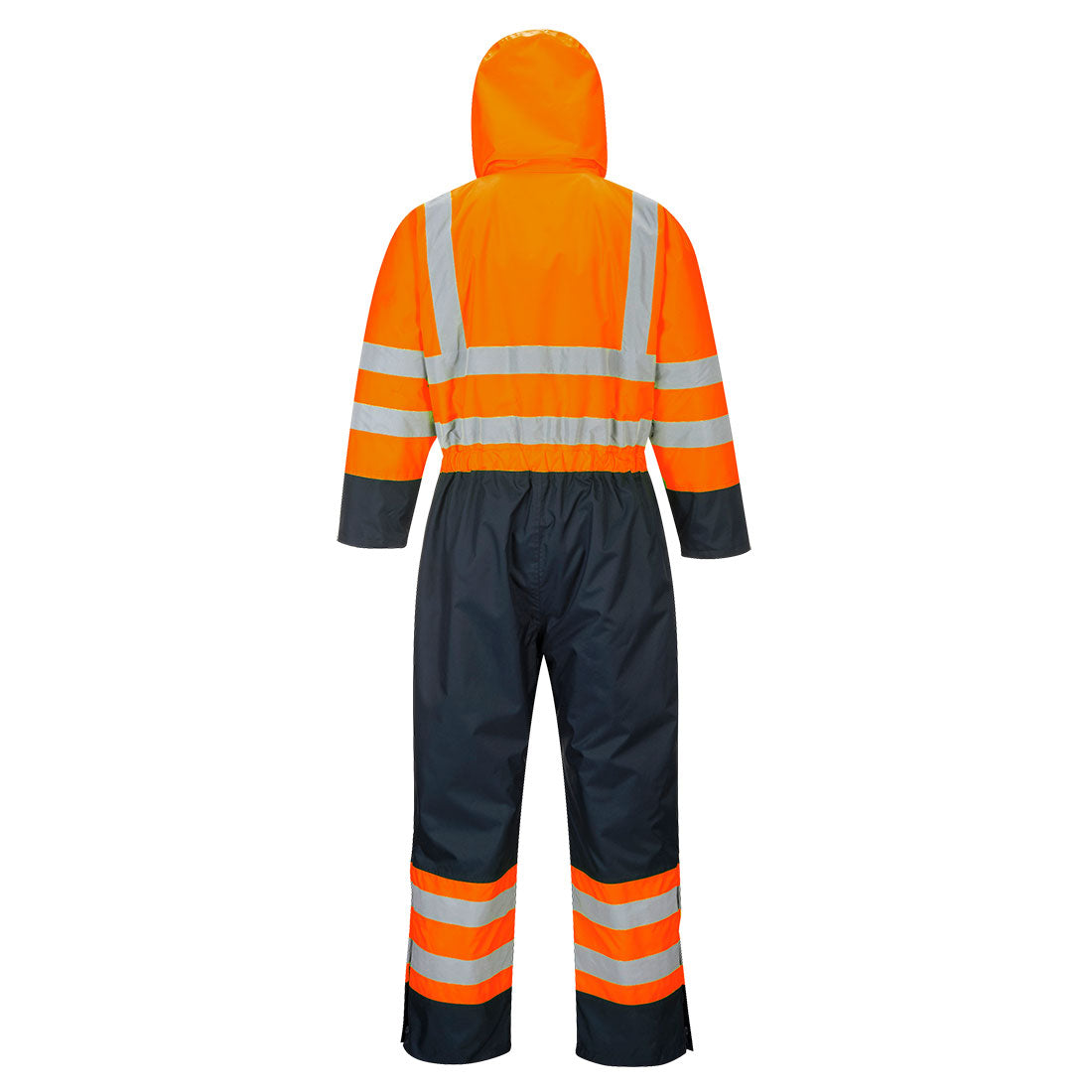Portwest S485 Hi-Vis Contrast Winter Coverall in Orange/Navy, back view