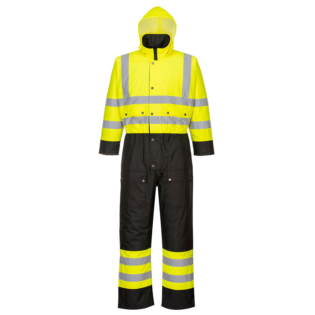 Portwest Hi-Vis Contrast Winter Coverall in Yellow/Black, image 2