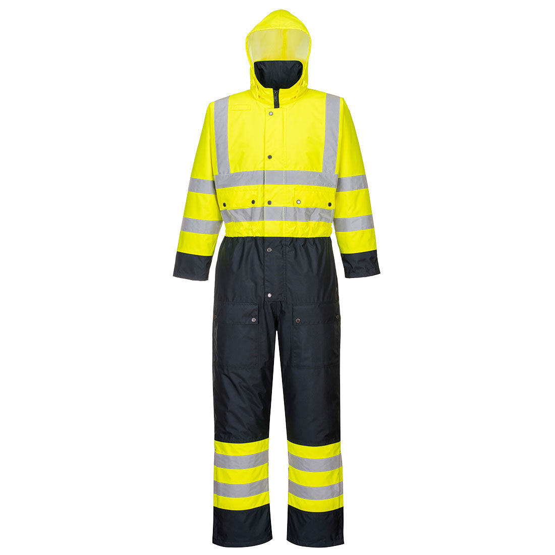 Portwest Hi-Vis Contrast Winter Coverall in Yellow/Navy, image 3