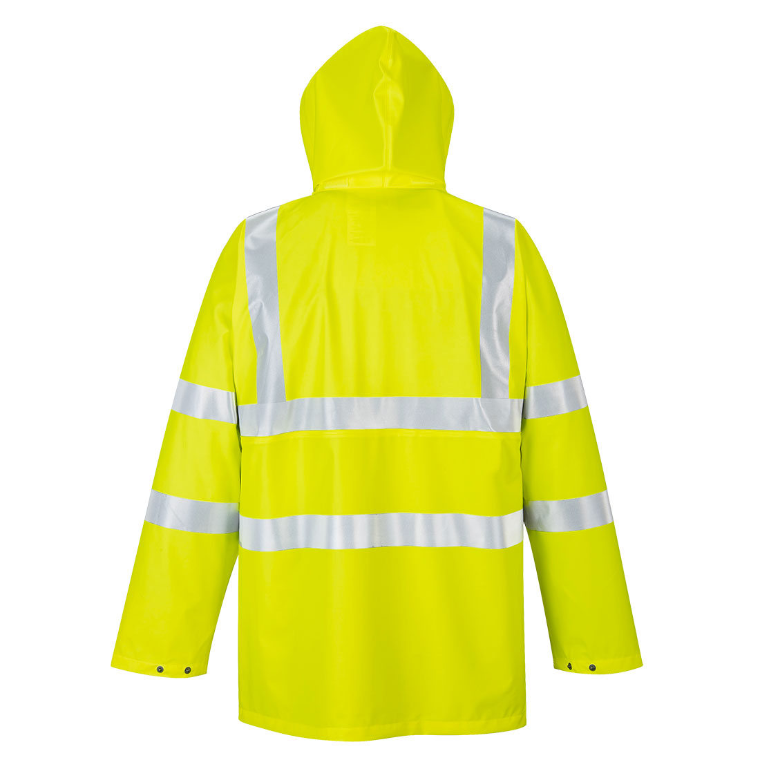 Portwest S491 Sealtex Ultra Hi-Vis Rain Jacket in Yellow, back view