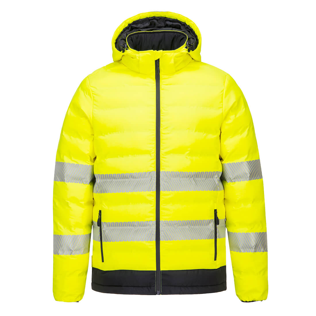 Portwest Hi-Vis Ultrasonic Heated Tunnel Jacket in Yellow/Black, image 2