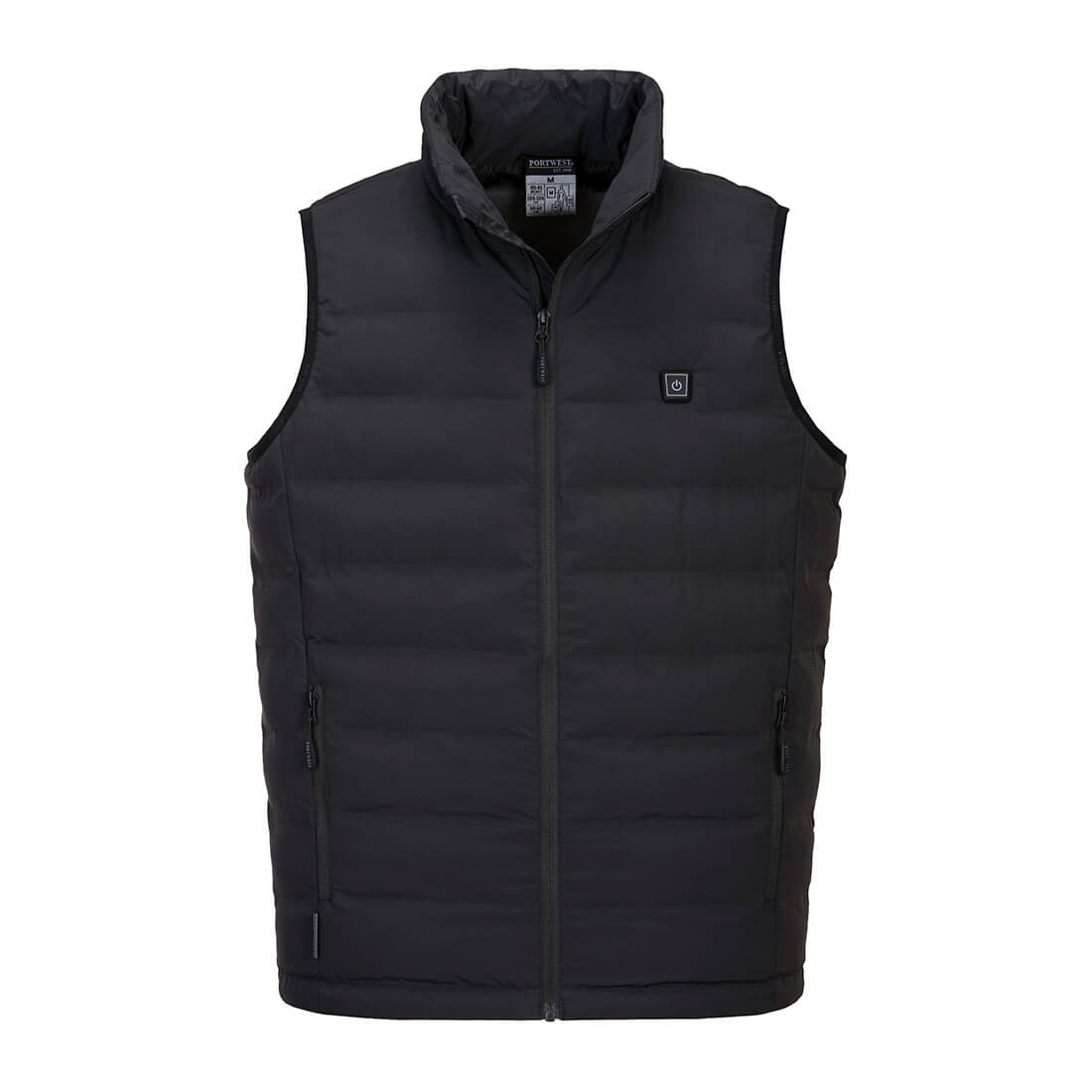 Portwest Ultrasonic Heated Tunnel Bodywarmer in Black, main product image