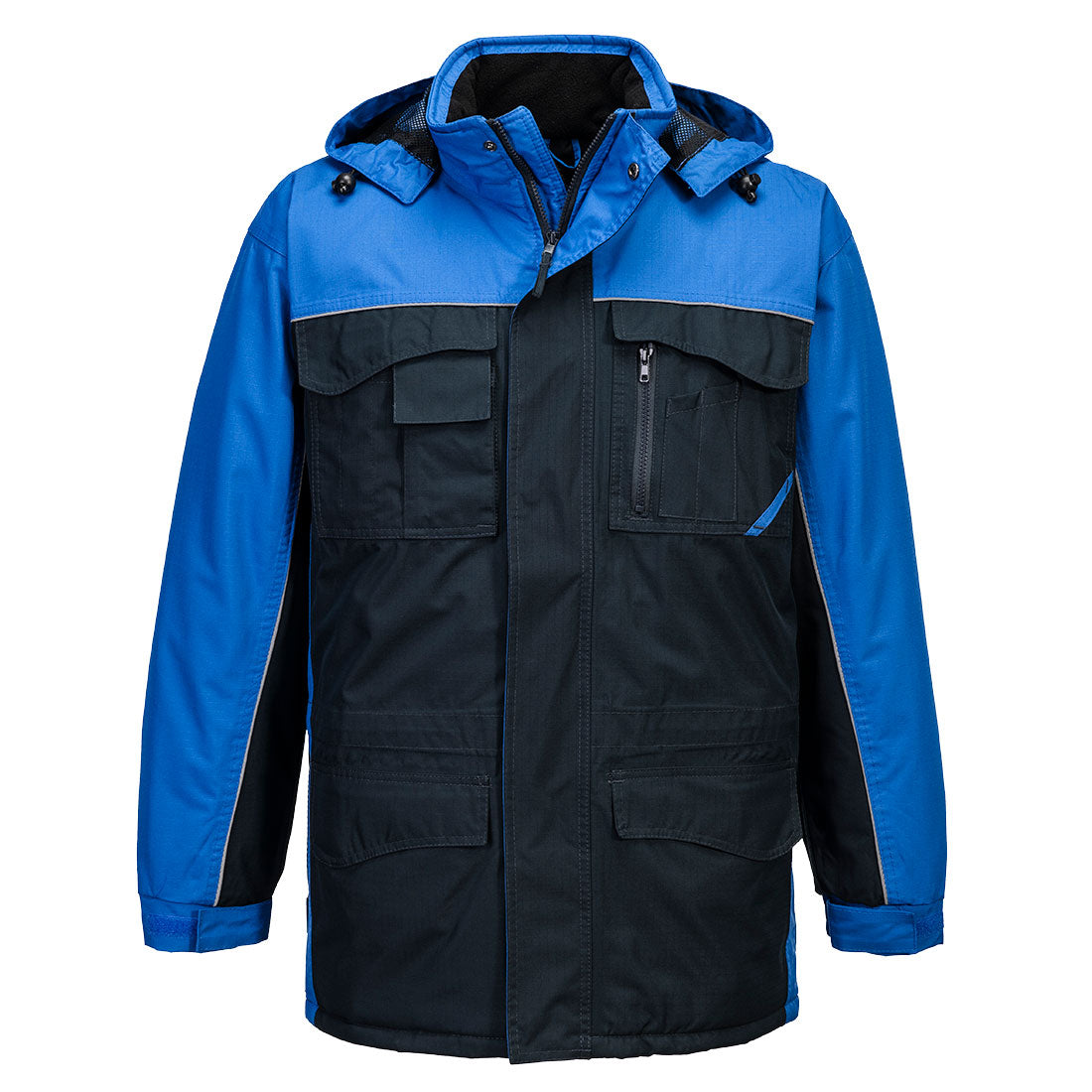 Portwest Ripstop Winter Jacket in Navy/Royal, image 2