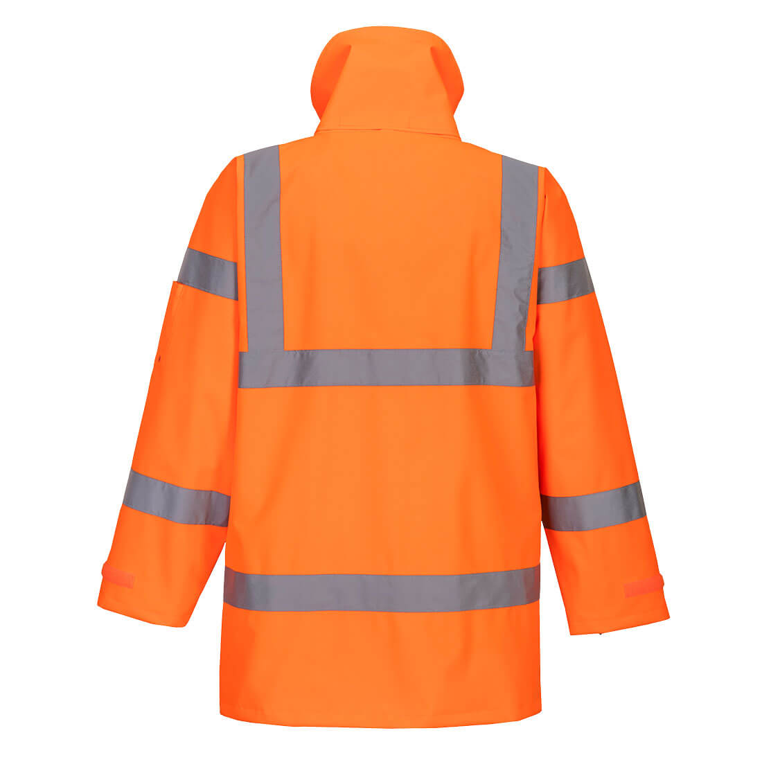 Portwest S590 Hi-Vis Extreme Rain Jacket in Orange, back view