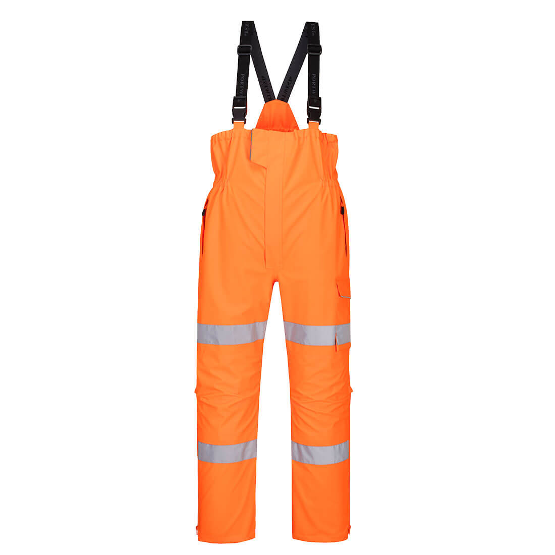 Portwest Hi-Vis Extreme Rain Bib and Brace in Orange, main product image