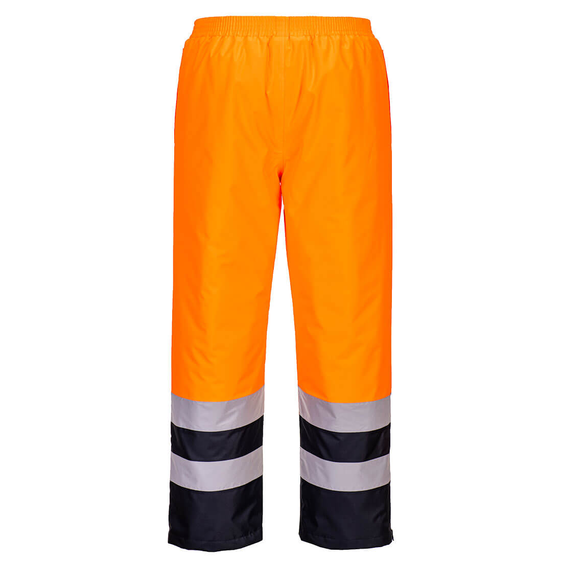 Portwest S598 Hi-Vis Winter Trousers in Orange/Navy, back view