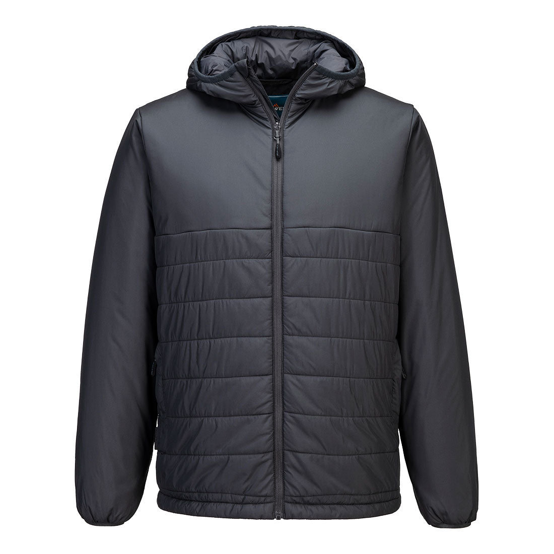 Portwest Professional Hooded Insulated Baffle Jacket in Metal Grey, image 2