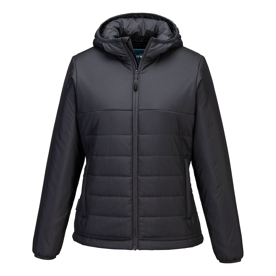 Portwest Professional Women's Hooded Insulated Baffle Jacket in Metal Grey, image 2