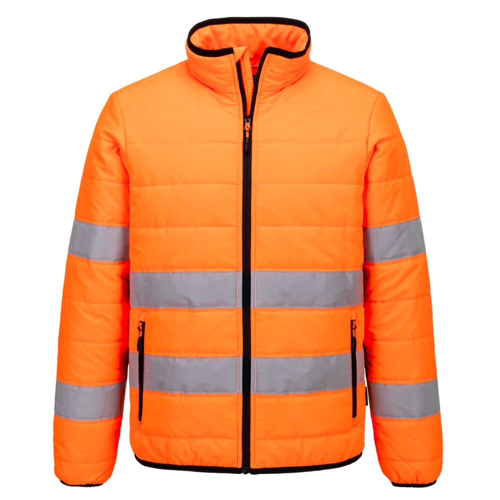 Portwest Hi-Vis Baffle Jacket in Orange/Black, main product image