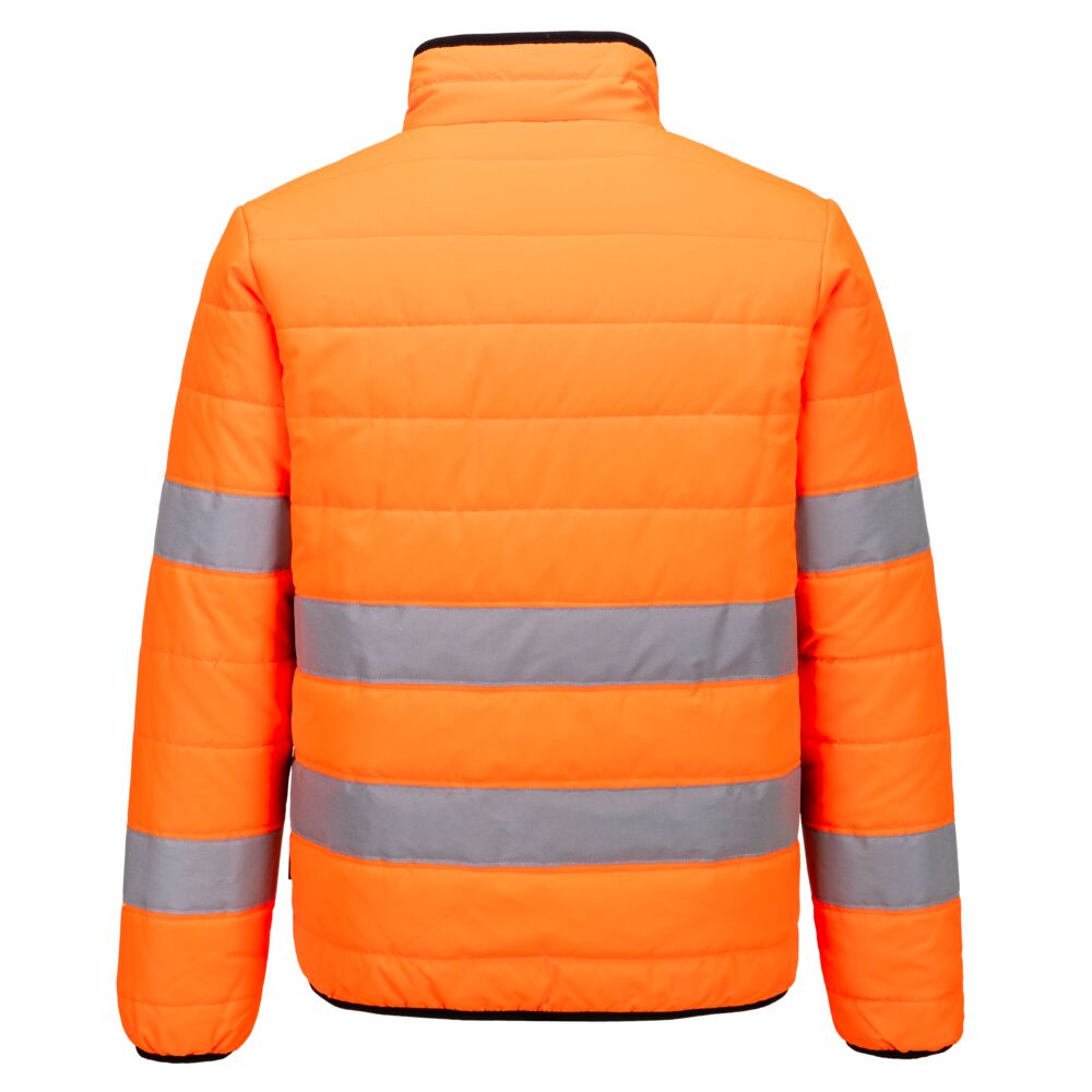 Portwest S617 Hi-Vis Baffle Jacket in Orange/Black, back view