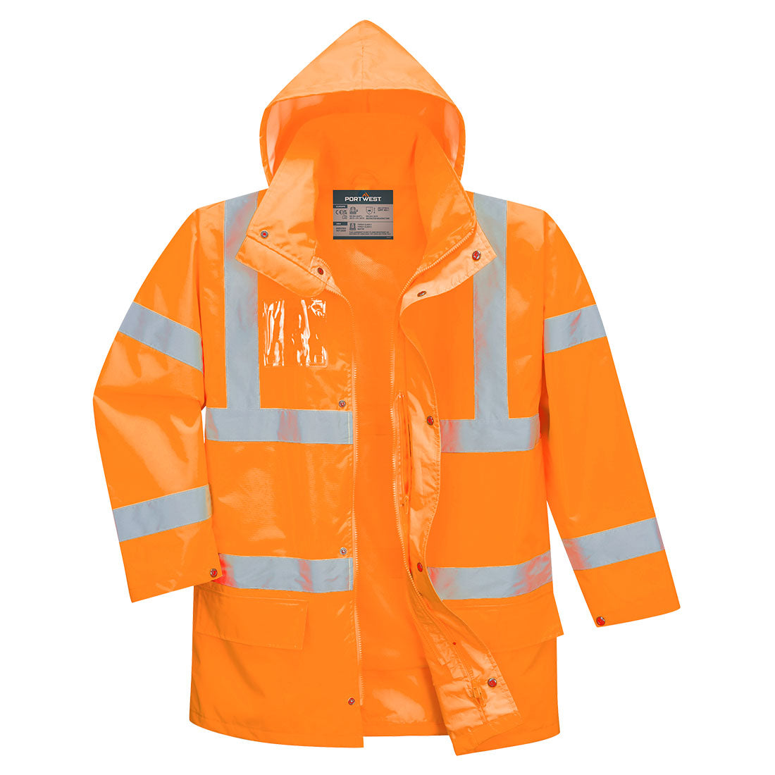 Portwest Hi-Vis 5-in-1 Essential Jacket in Orange, main product image