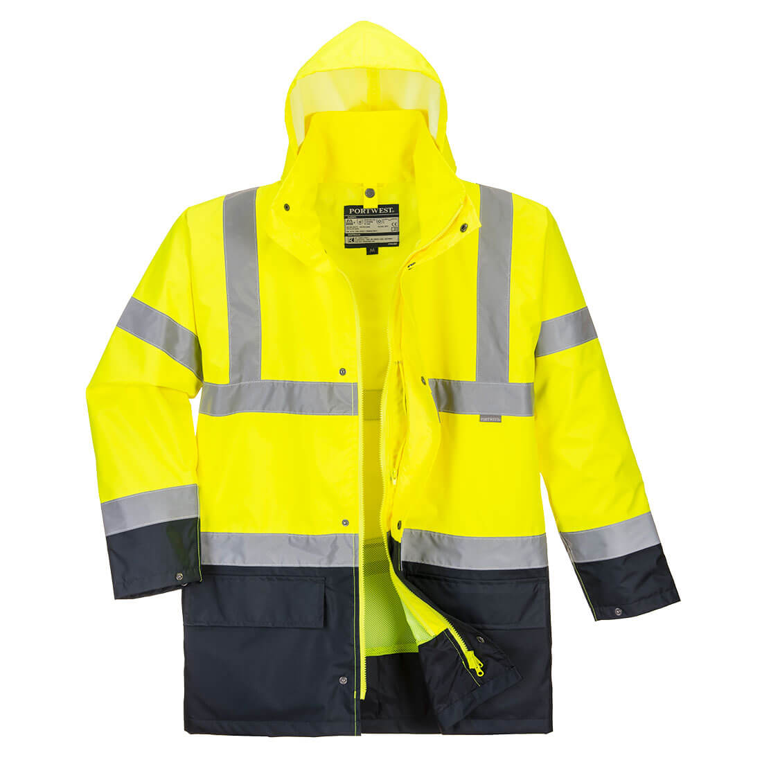 Portwest Hi-Vis 5-in-1 Contrast Essential Jacket in Yellow/Black, image 2