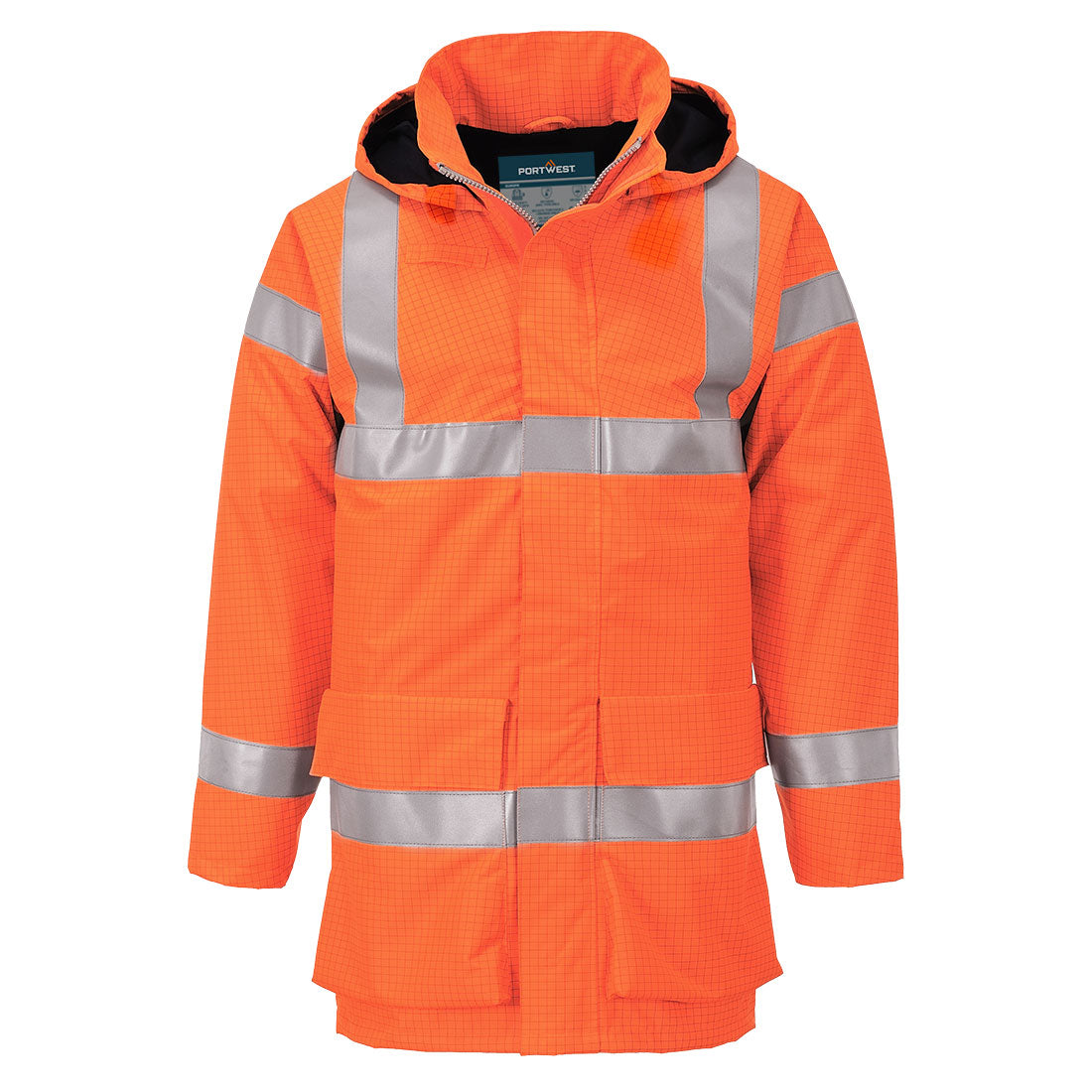 Portwest Bizflame Rain Hi-Vis FR Jacket in Orange, main product image