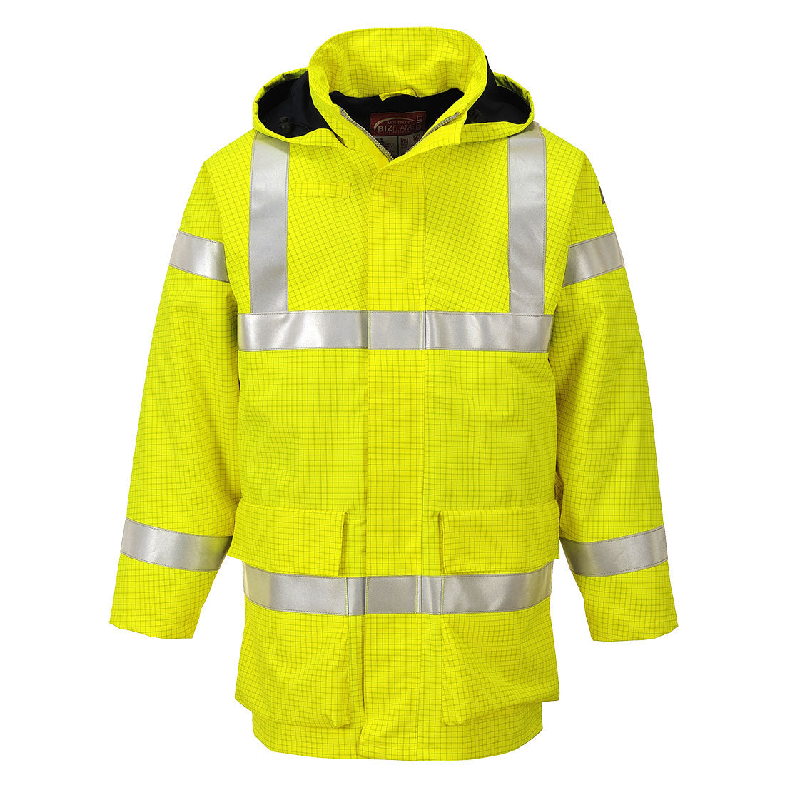 Portwest Bizflame Rain Hi-Vis FR Jacket in Yellow, image 2