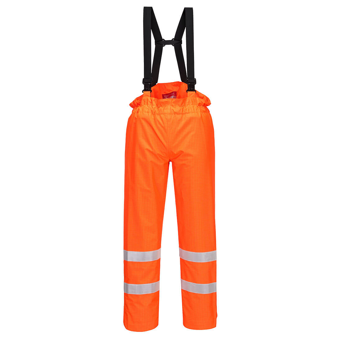 Portwest Bizflame Rain Hi-Vis FR Shell Trousers in Orange, main product image