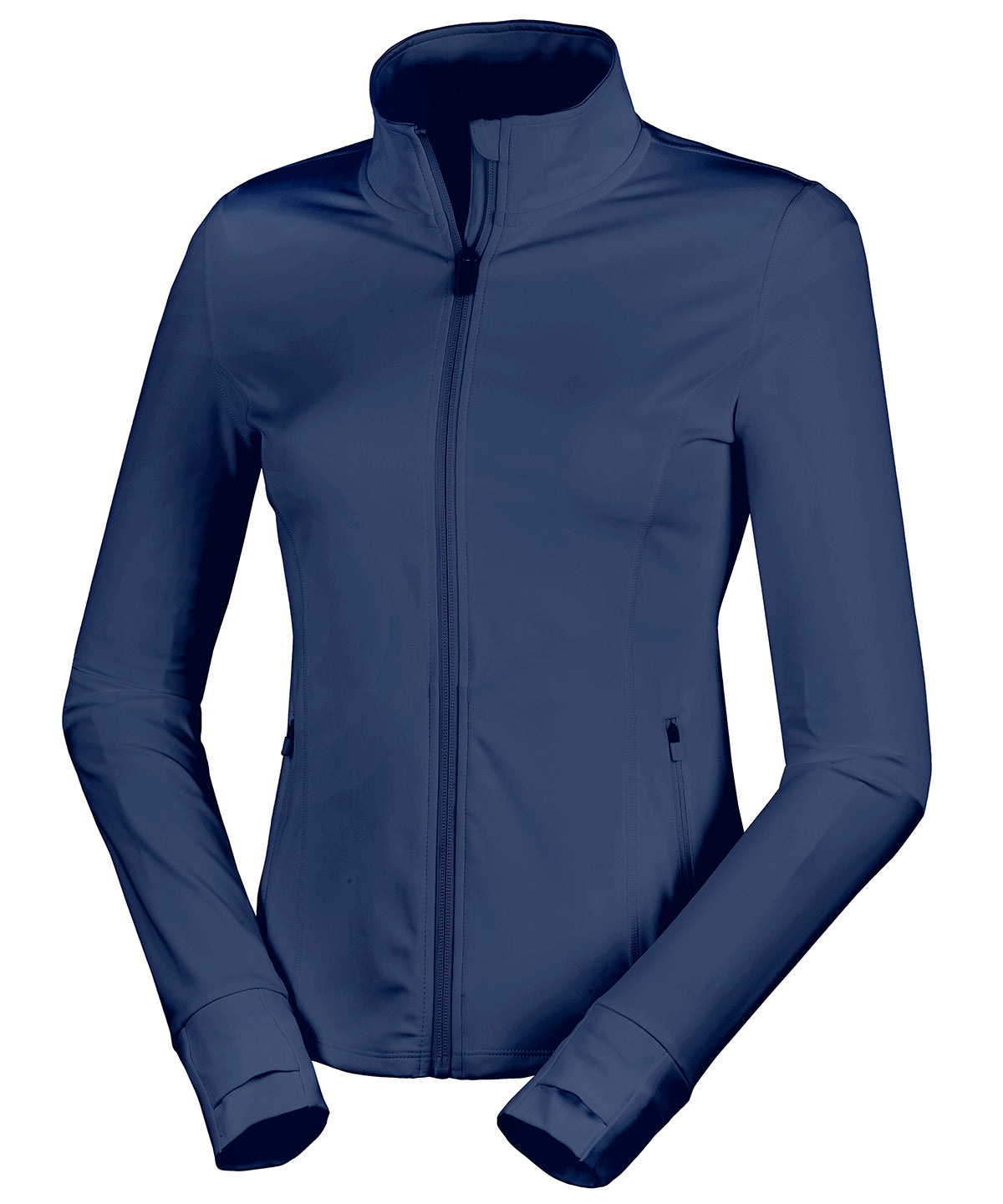 Spiro Recycled Women’s fitness jacket in Navy, front view